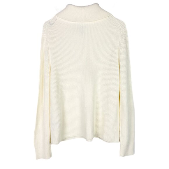 J. McLaughlin Rupert Sweater Chunky Shawl Collar Cream Ivory Size XL EUC - Picture 9 of 11